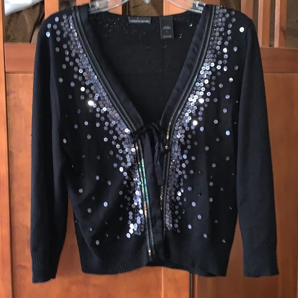 VS Moda International Sweaters - Vintage Victoria’s Secret Silk Cashmere Hand Sequin Embellished Sweater